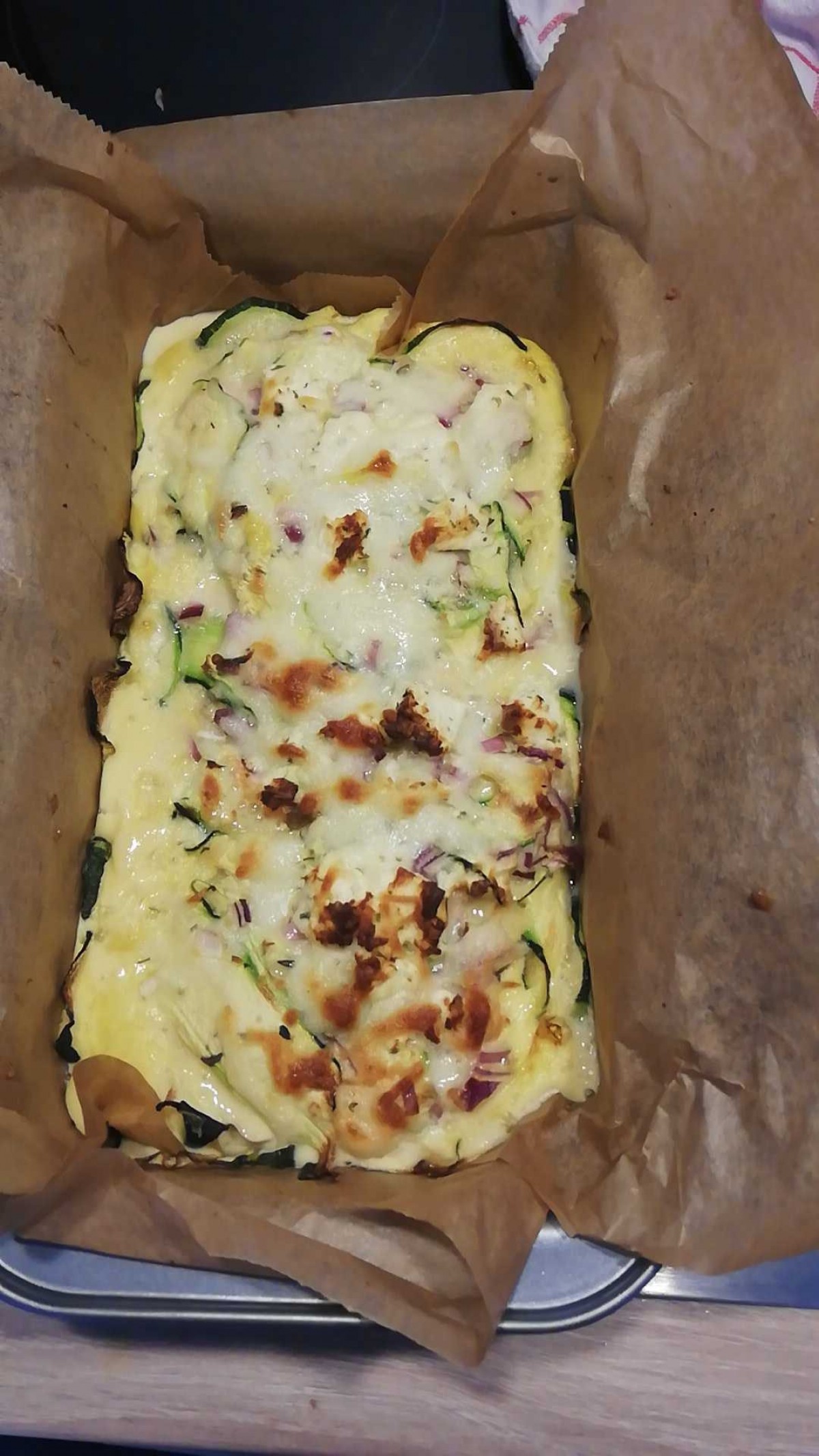 Zucchini lachs omelett