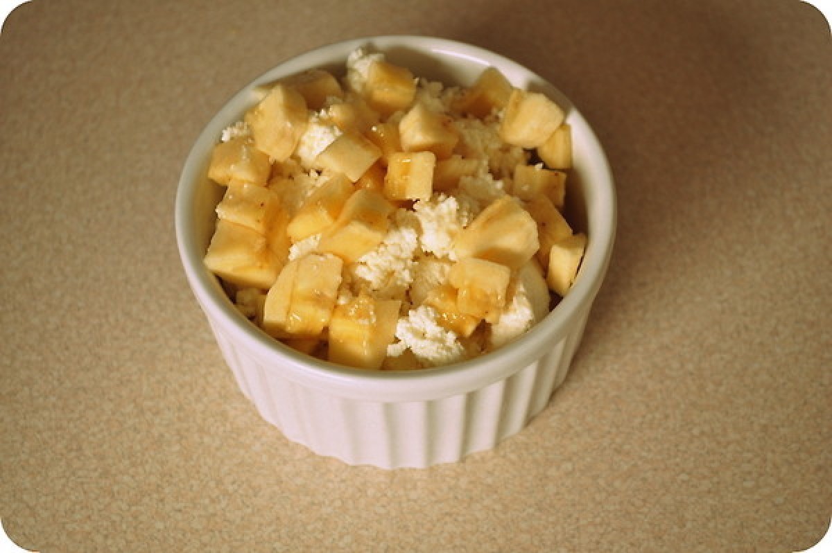 Quark mit Honig und Banane
