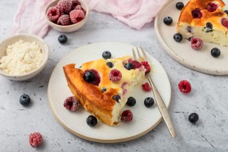 Proteïne cheesecake met fruit zonder suiker