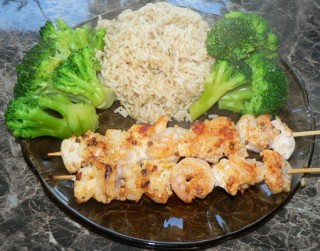 Shrimp and chicken shashlik (à la Kurt Scheller)