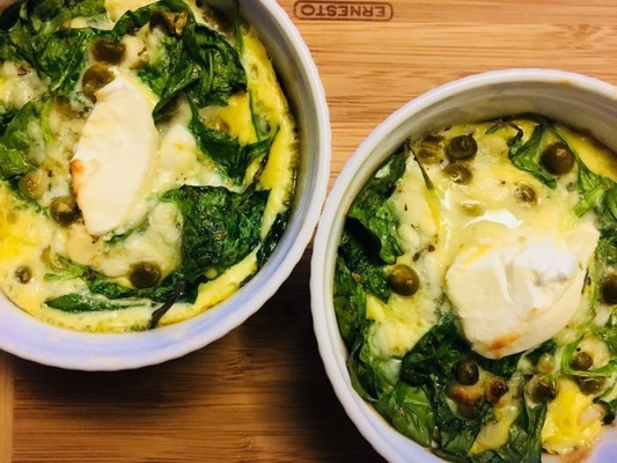 Spinach and pea frittata