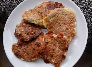 Leek and olive pancakes