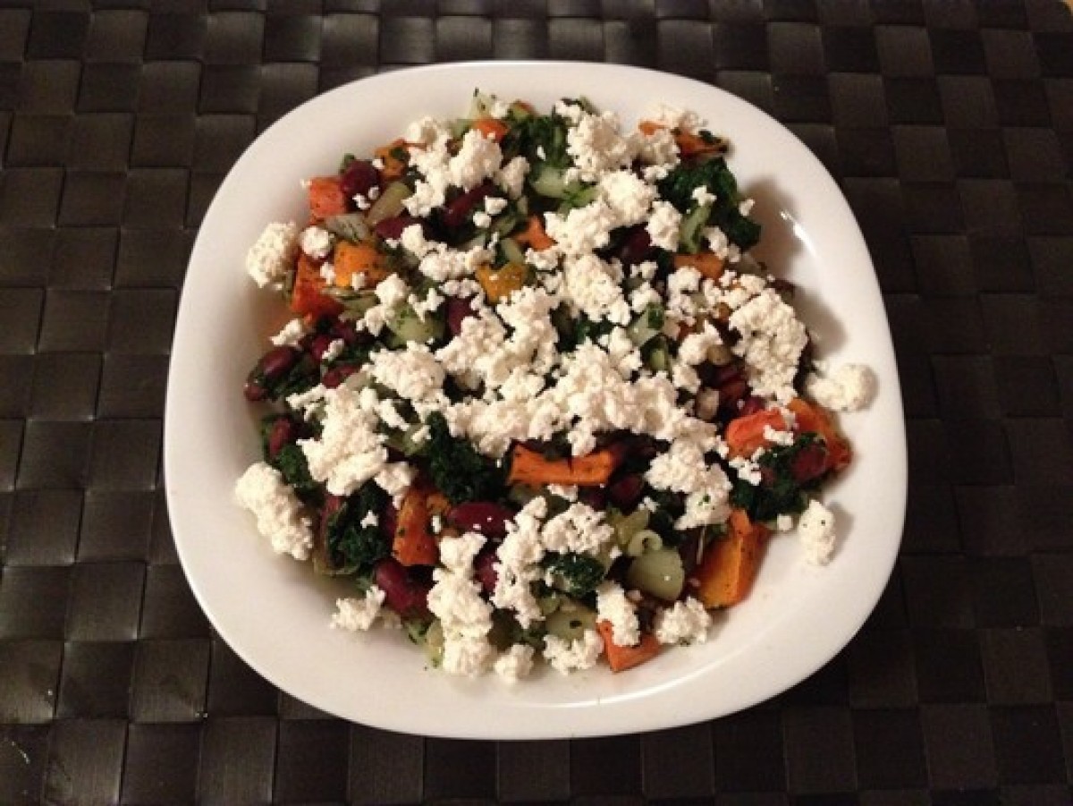 Pumpkin and bean salad