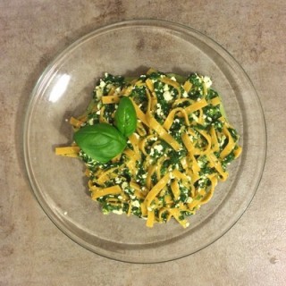 Pasta met spinazie en kwark