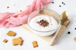 Spiced cookie dessert with berry sauce and chocolate