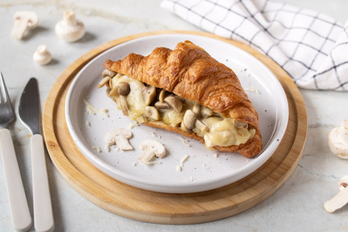 Chicken, mushroom, and mozzarella croissant