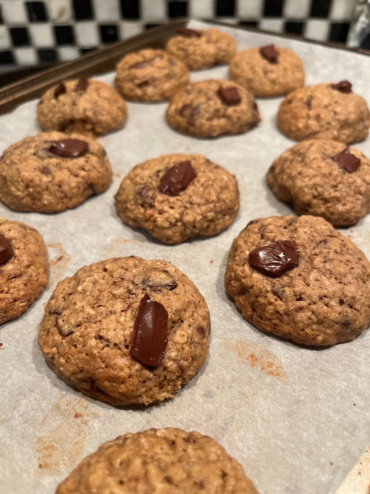 Oatmeal cookies with chocolate and nuts