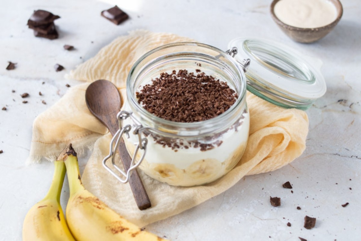 Protein banoffee in a jar