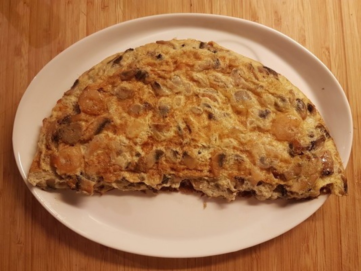 Przepis na Omlet z krewetkami i pieczarkami