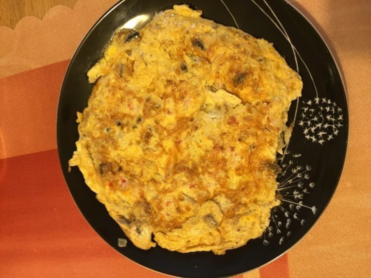 Przepis na Omlet z krewetkami i pieczarkami