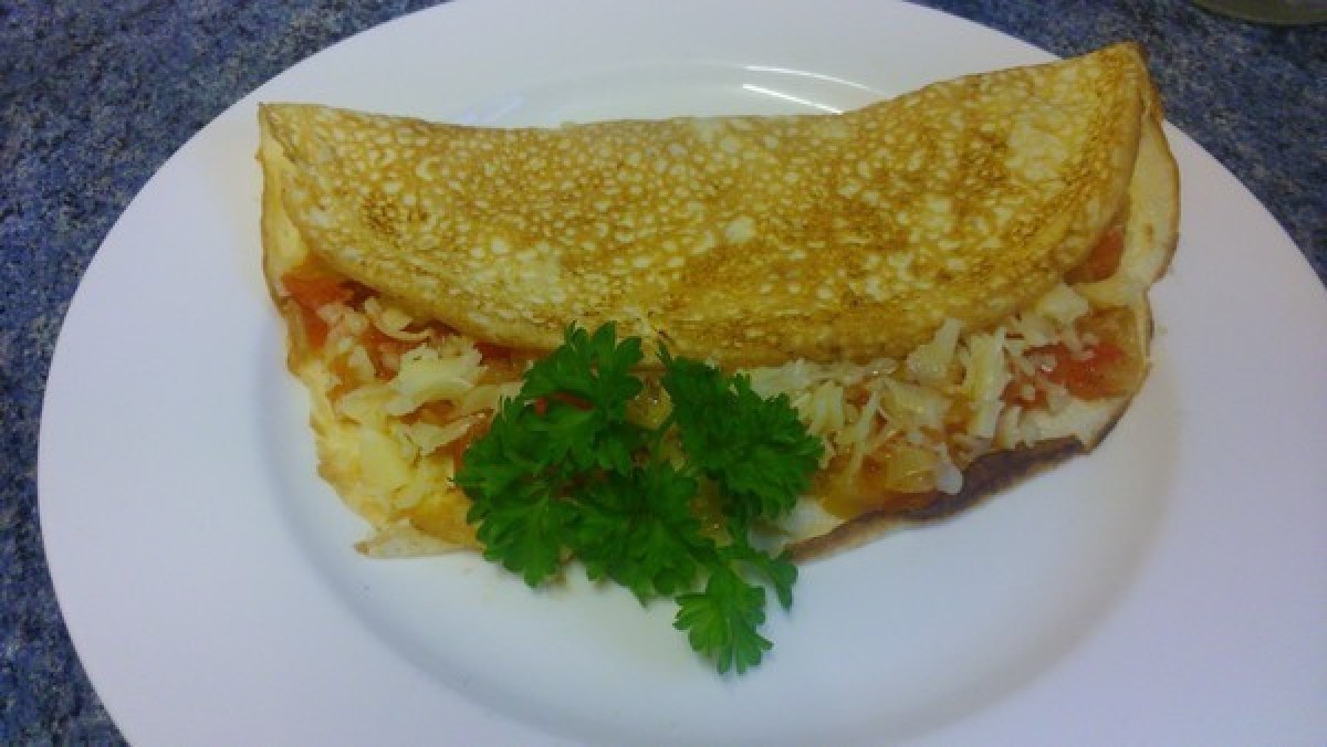 Przepis na Omlet z pomidorem i cebulą