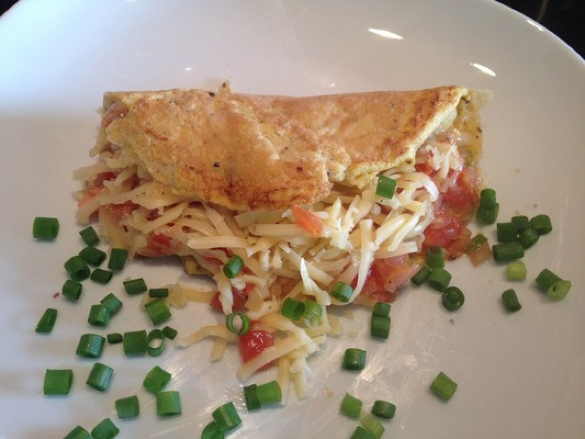Przepis na Omlet z pomidorem i cebulą