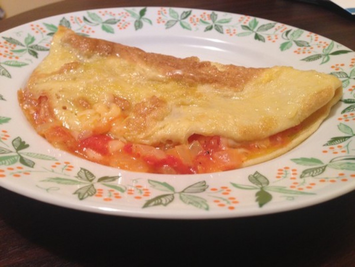Przepis na Omlet z pomidorem i cebulą