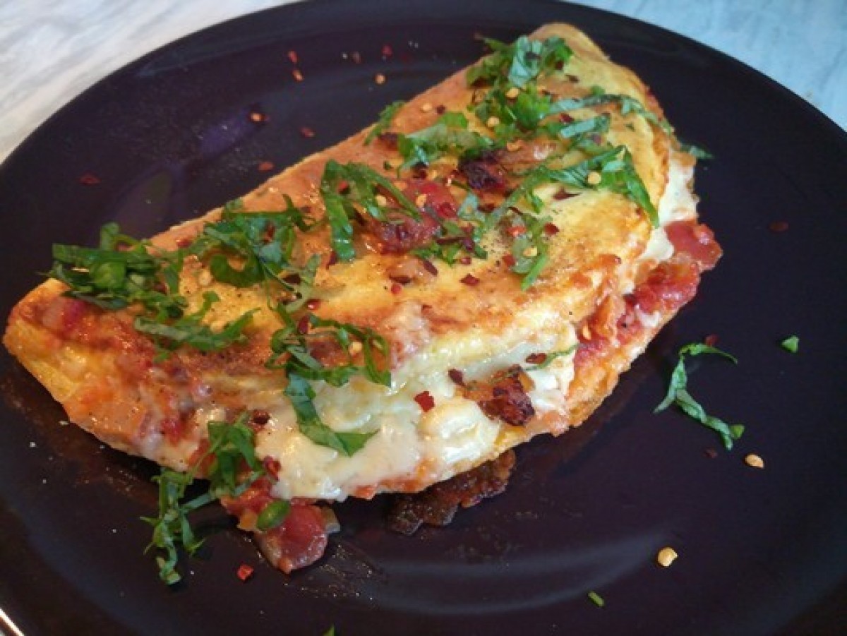 Przepis na Omlet z pomidorem i cebulą