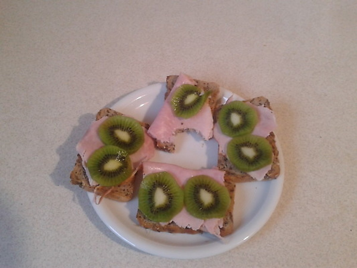 Przepis na Kanapka z szynką i kiwi