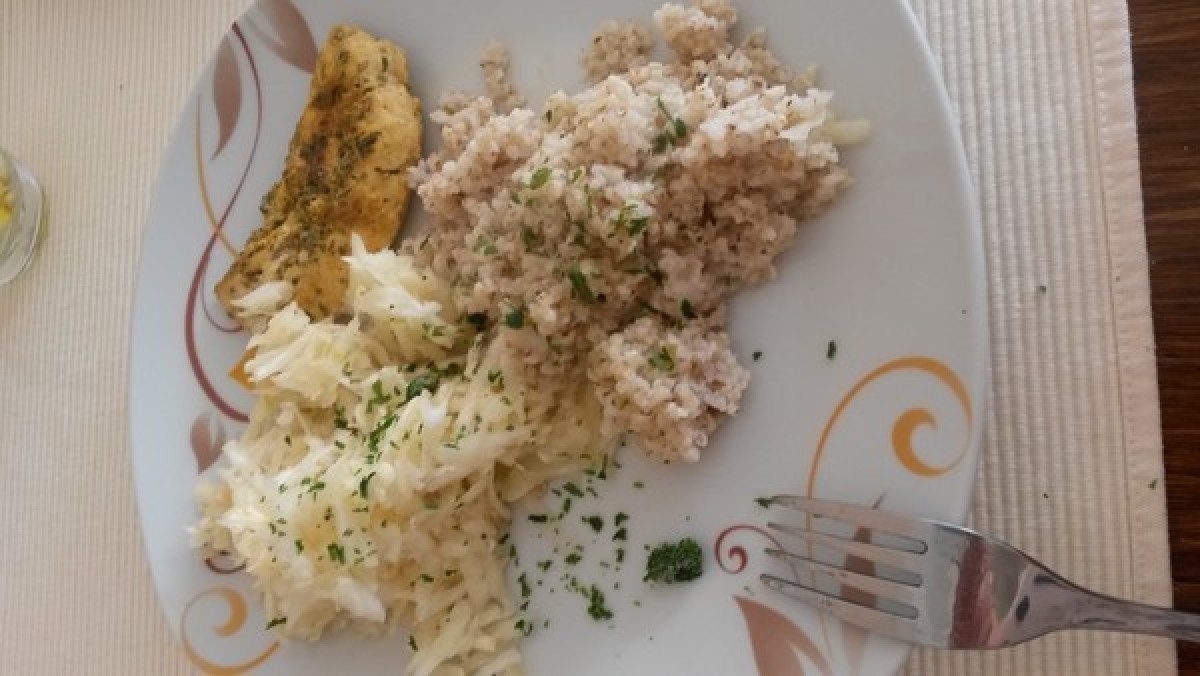 Przepis na Pierś z indyka zapiekana z sokiem pomarańczowym i kaszą