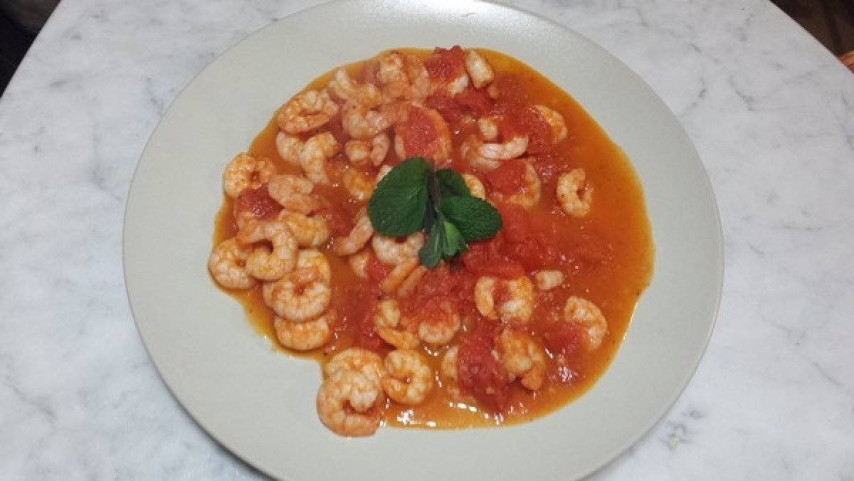 Krewetki w pomidorach