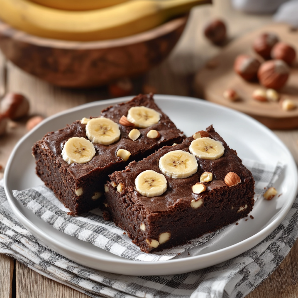 Einfacher Bananen-Erdnussbutter-Brownie