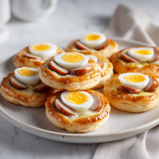 Feuilleté de Pâques aux œufs et saucisse