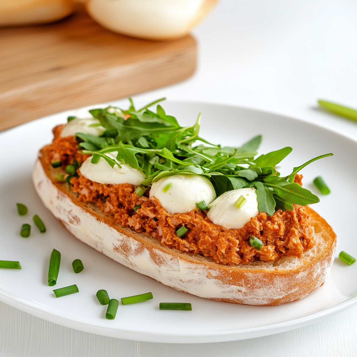 Sandwich mit würziger Thunfischpaste und Mozzarella