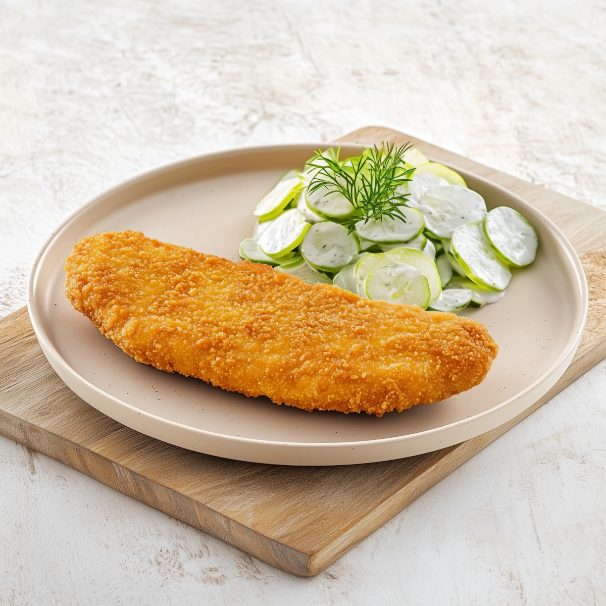 Airfryer "Schabowy" mit Gurkensalat