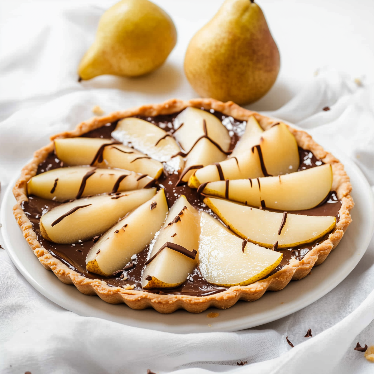 Gâteau façon tarte au poire et chocolat
