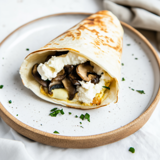 Mini Wrap mit Ei, Pilzen und Ricotta