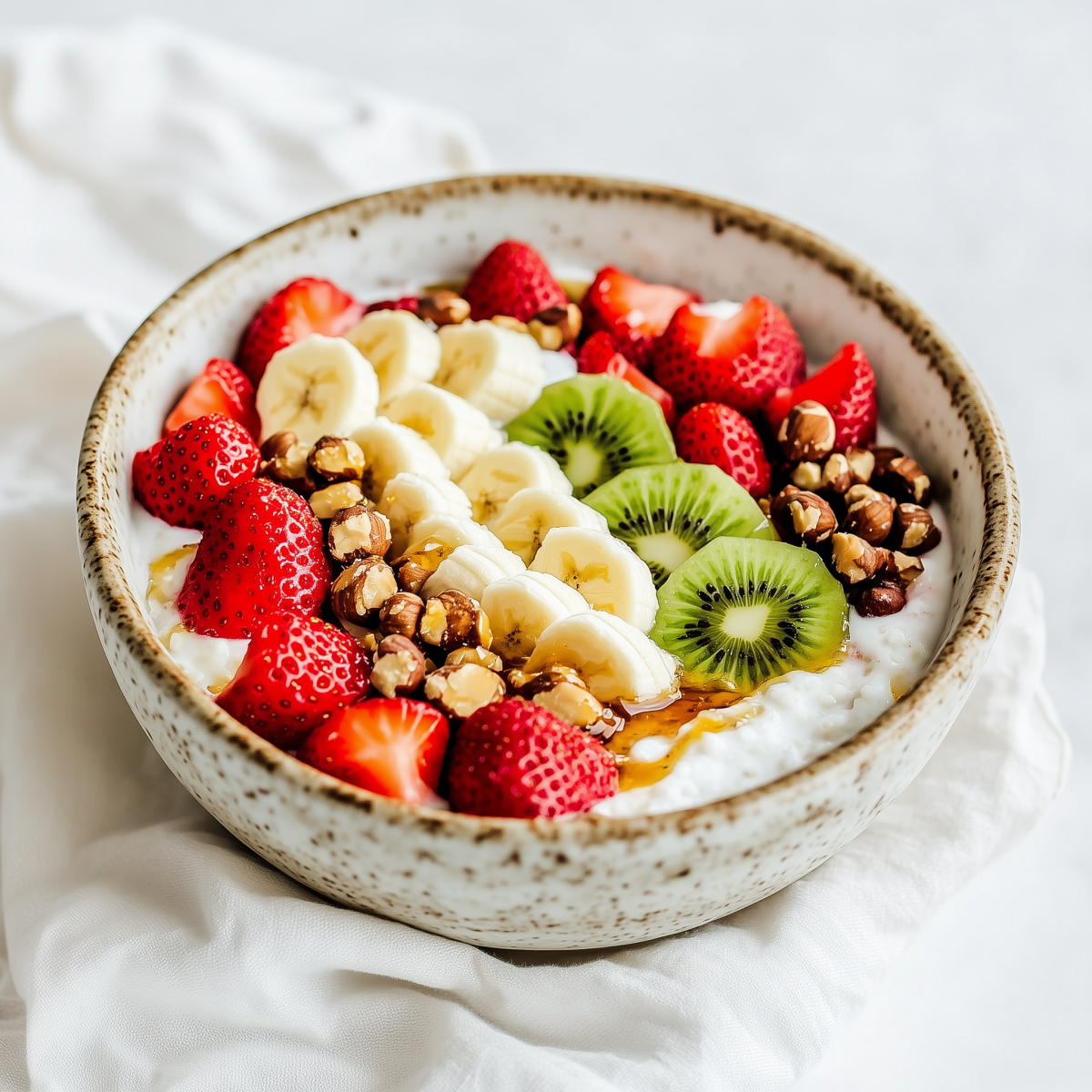 Skyr with Strawberries, Banana, and Kiwi