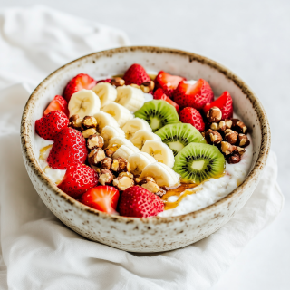Skyr with Strawberries, Banana, and Kiwi