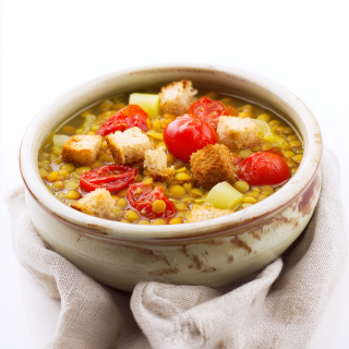 Lentil Soup with Cherry Tomatoes