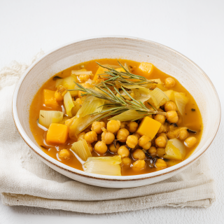 Kürbis-Kichererbsen-Suppe