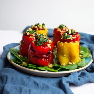Gebratene Paprikafilets mit Sardellen