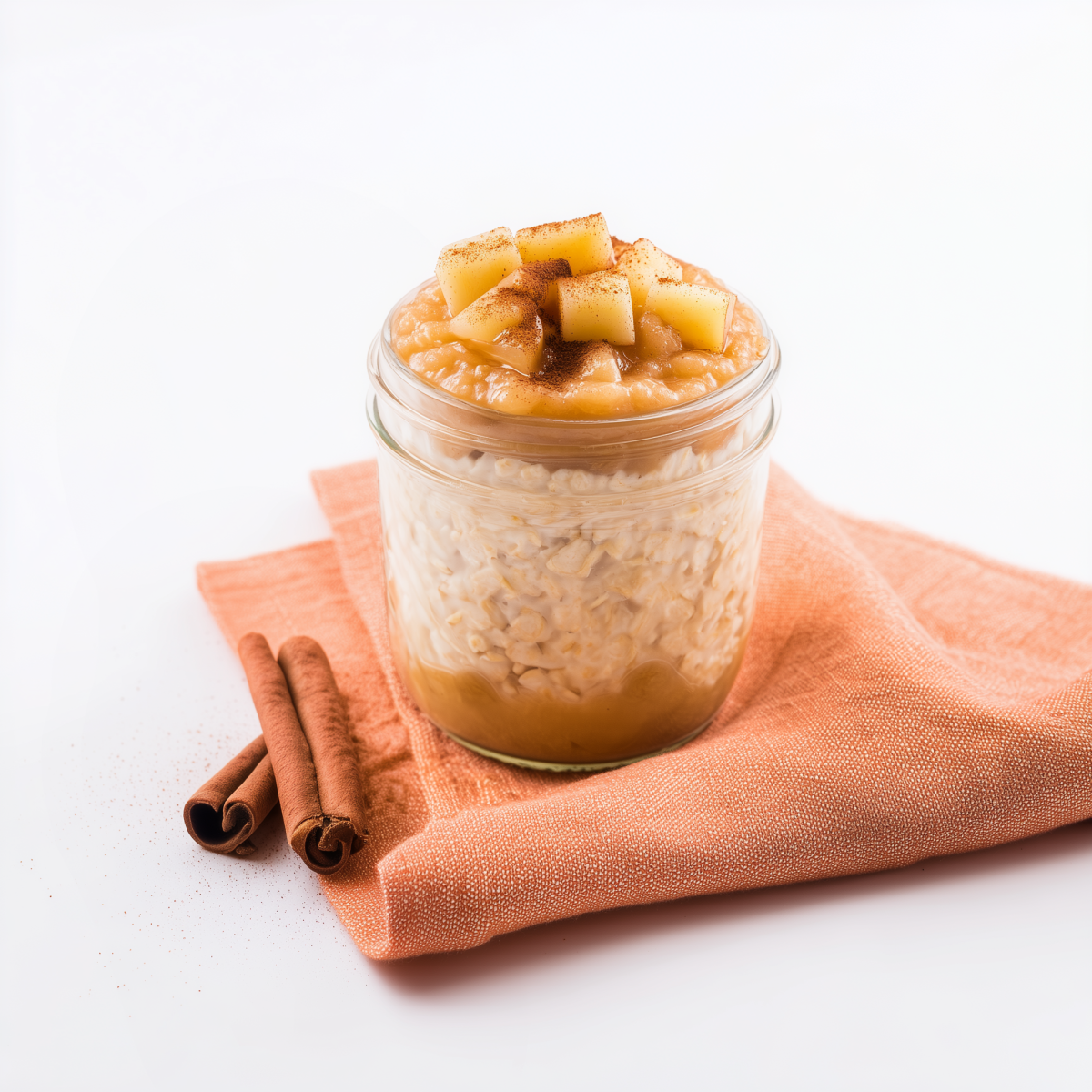 Overnight Oatmeal with Cinnamon Apple Sauce
