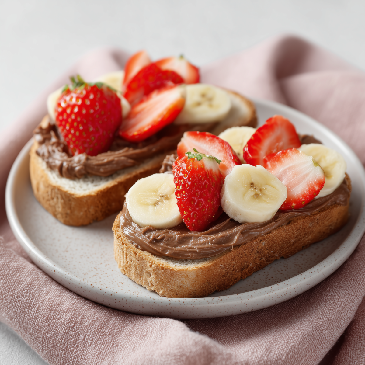 Sandwiches mit "Nutella", Quark und Früchten