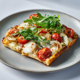Omelette stile pizza nella friggitrice ad aria