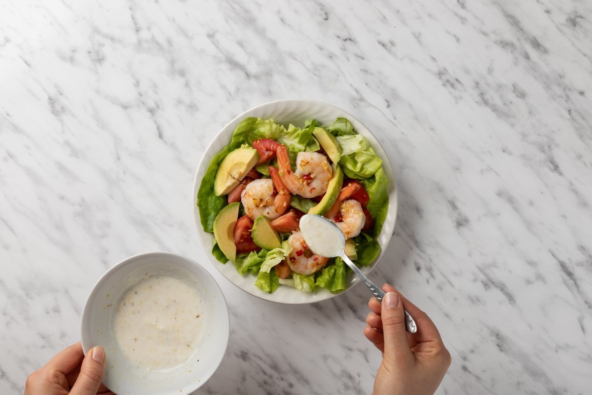 Recept voor Salade met garnalen en avocado