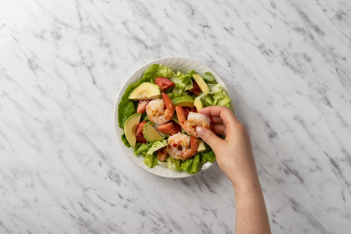 Recept voor Salade met garnalen en avocado
