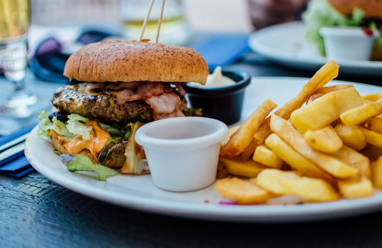 burger and fries