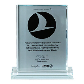 Türk Hava Yolları Teşekkür Plaketi