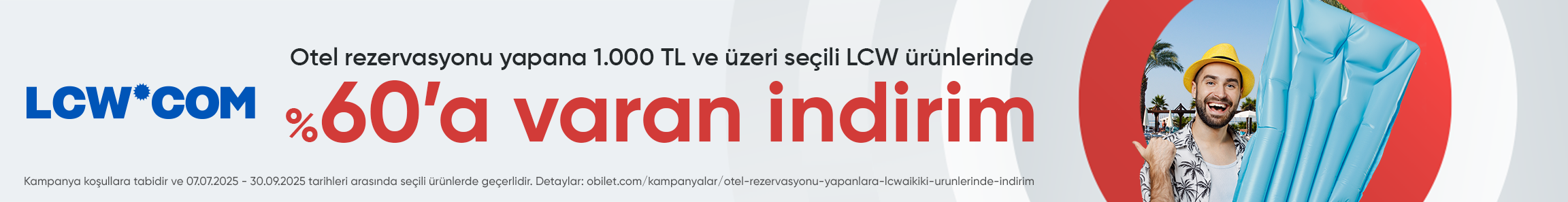 Otel Rezervasyonu Yapan Obilet Üyelerine LC Waikiki’den İndirim!