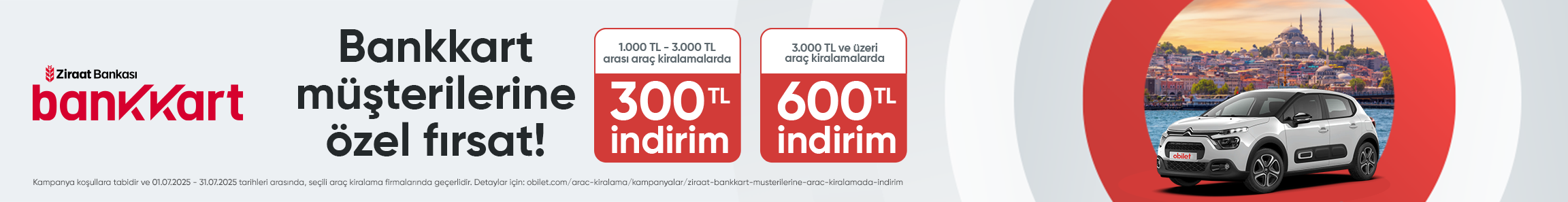 Ziraat Bankkart Müşterilerine Araç Kiralamada İndirim!