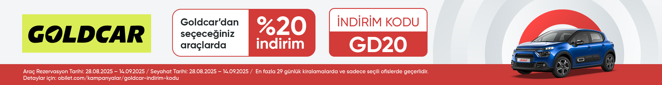 Goldcar Firmasından Seçeceğiniz Araçlarda %20 İndirim Kodu