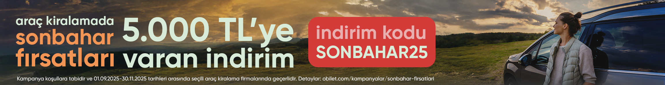 Obilet’ten Araç Kiralamada Sonbahar Fırsatları!