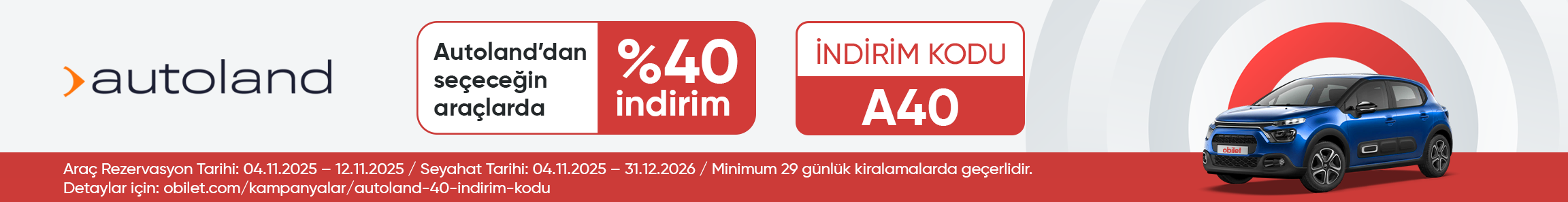 Autoland Firmasından Seçeceğiniz Araçlarda %40 İndirim Kodu