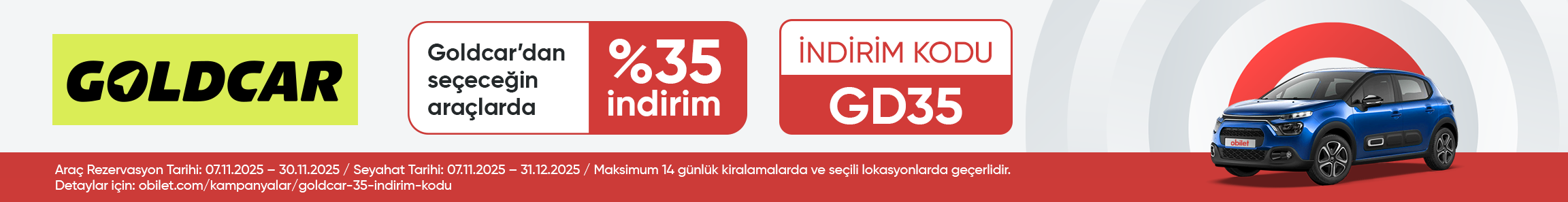 Goldcar Firmasından Seçeceğiniz Araçlarda %35 İndirim Kodu