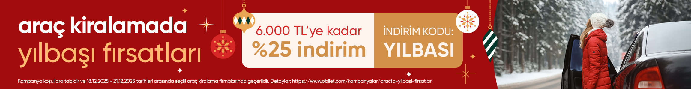 Obilet’ten Araç Kiralamada Yılbaşı Fırsatları!