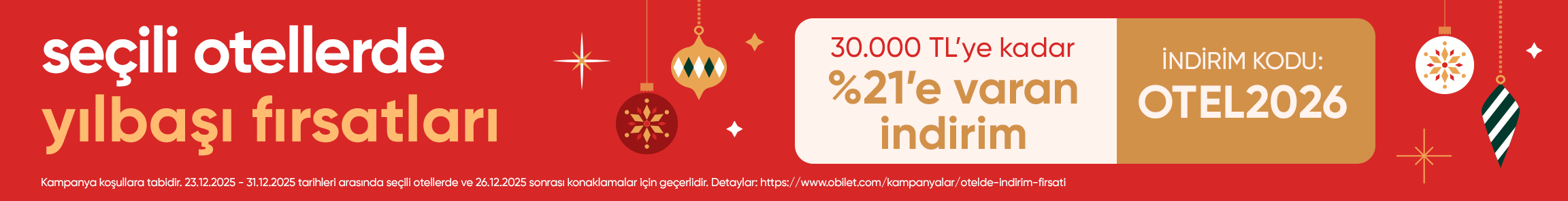 Obilet’ten Otel Rezervasyonunda Yılbaşı Fırsatları!