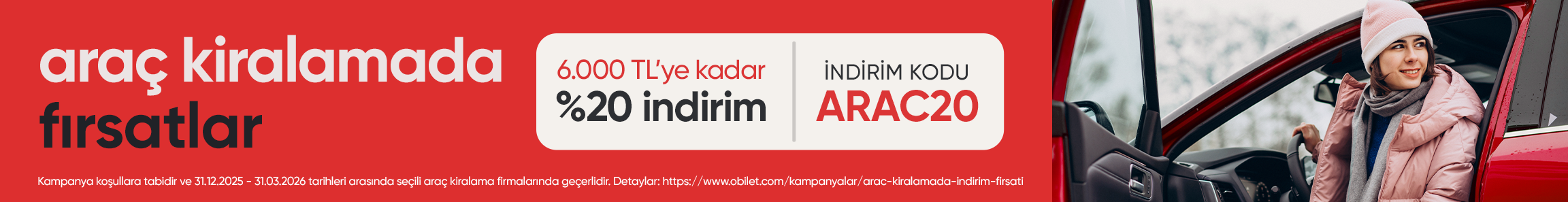 Obilet’ten Araç Kiralamada İndirim Fırsatları!
