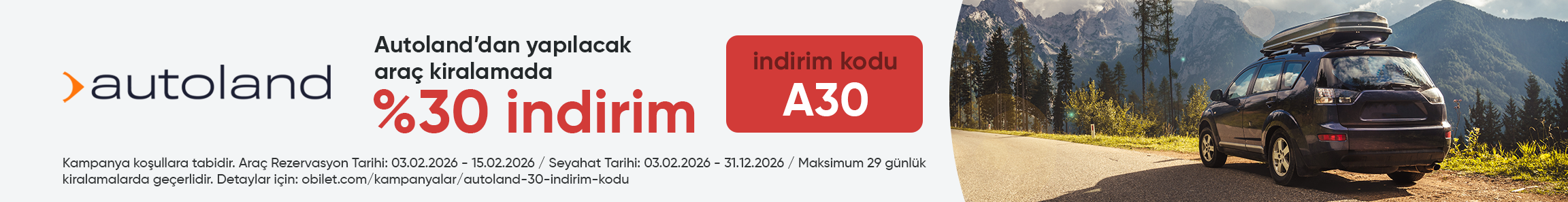 Autoland Firmasından Seçeceğiniz Araçlarda %30 İndirim Kodu