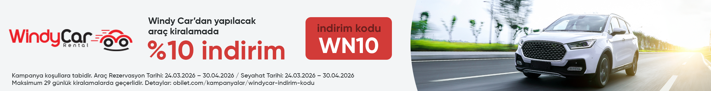 Windy Car Firmasından Seçeceğiniz Araçlarda %10 İndirim Kodu